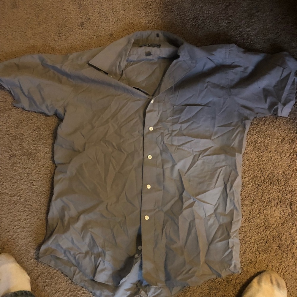 Grey men’s dress shirt button down size xl
